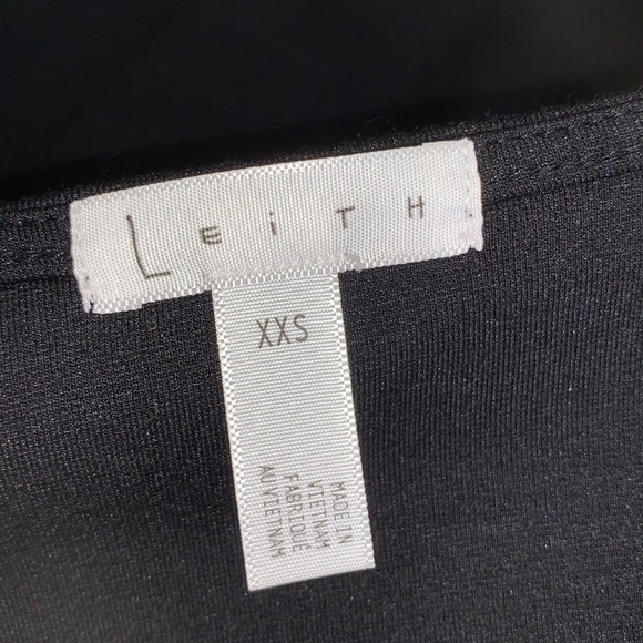 Leith NWT Nordstroms Long Sleeve Black Jersey Knit Dress Soaring slit - Picture 4 of 7